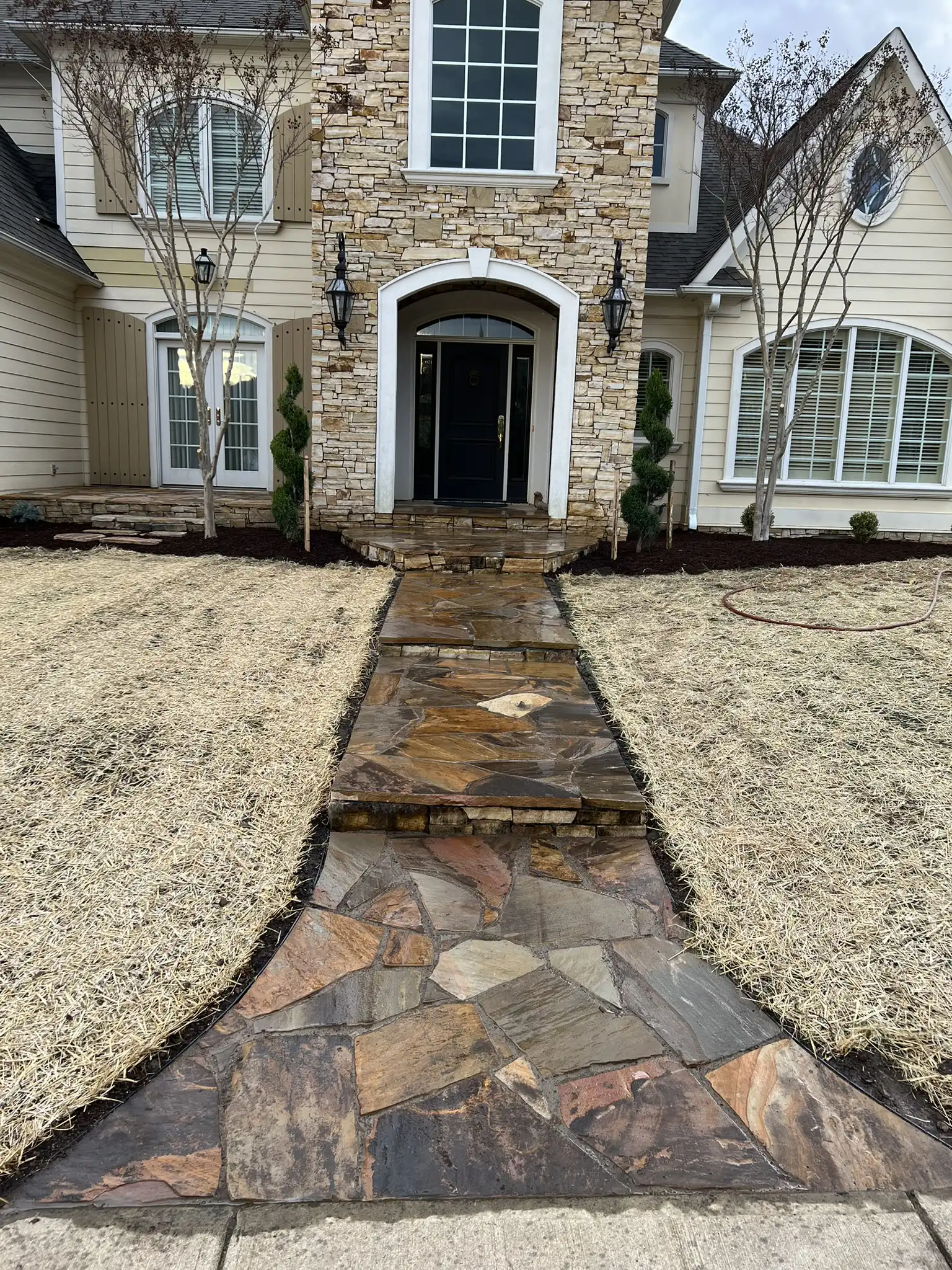 Flagstone walkway installation in Roanoke, VA
