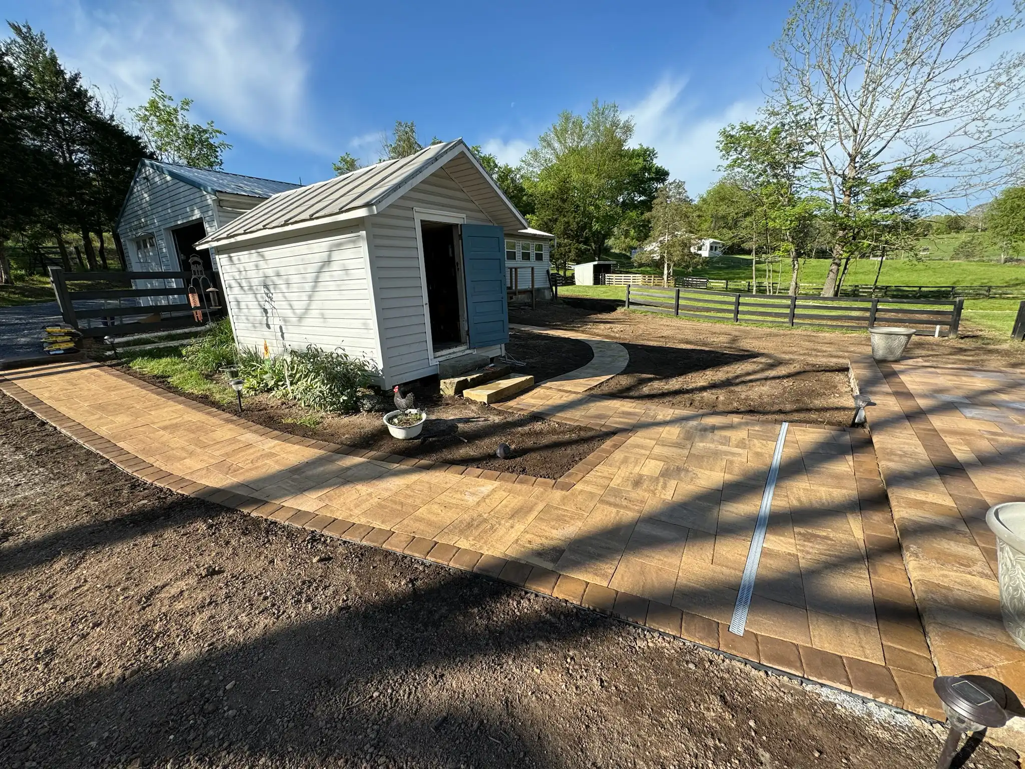 Yard drainage installation in Roanoke, VA