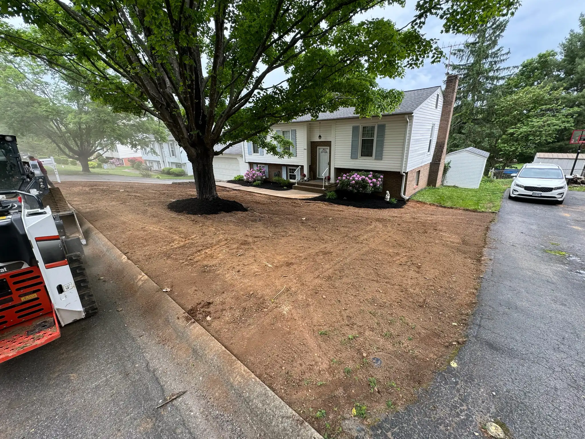 Creek bank erosion repair with riprap