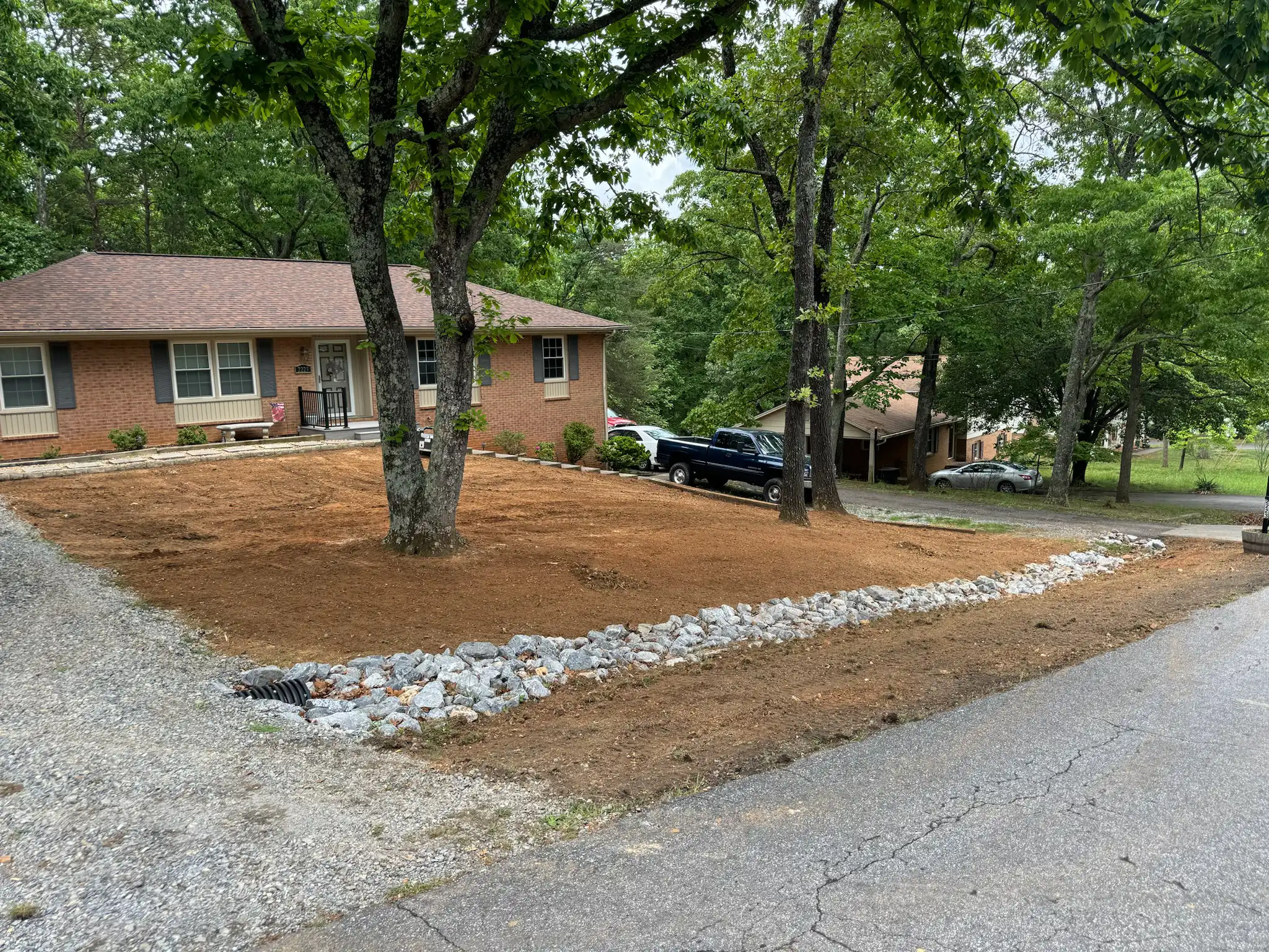 Residential grading project in the Roanoke Valley