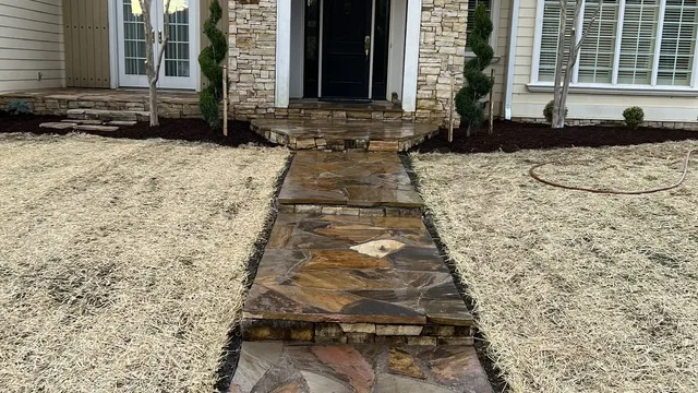 Natural flagstone entry walkway
