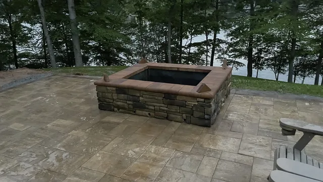 Fire pit installation in Roanoke