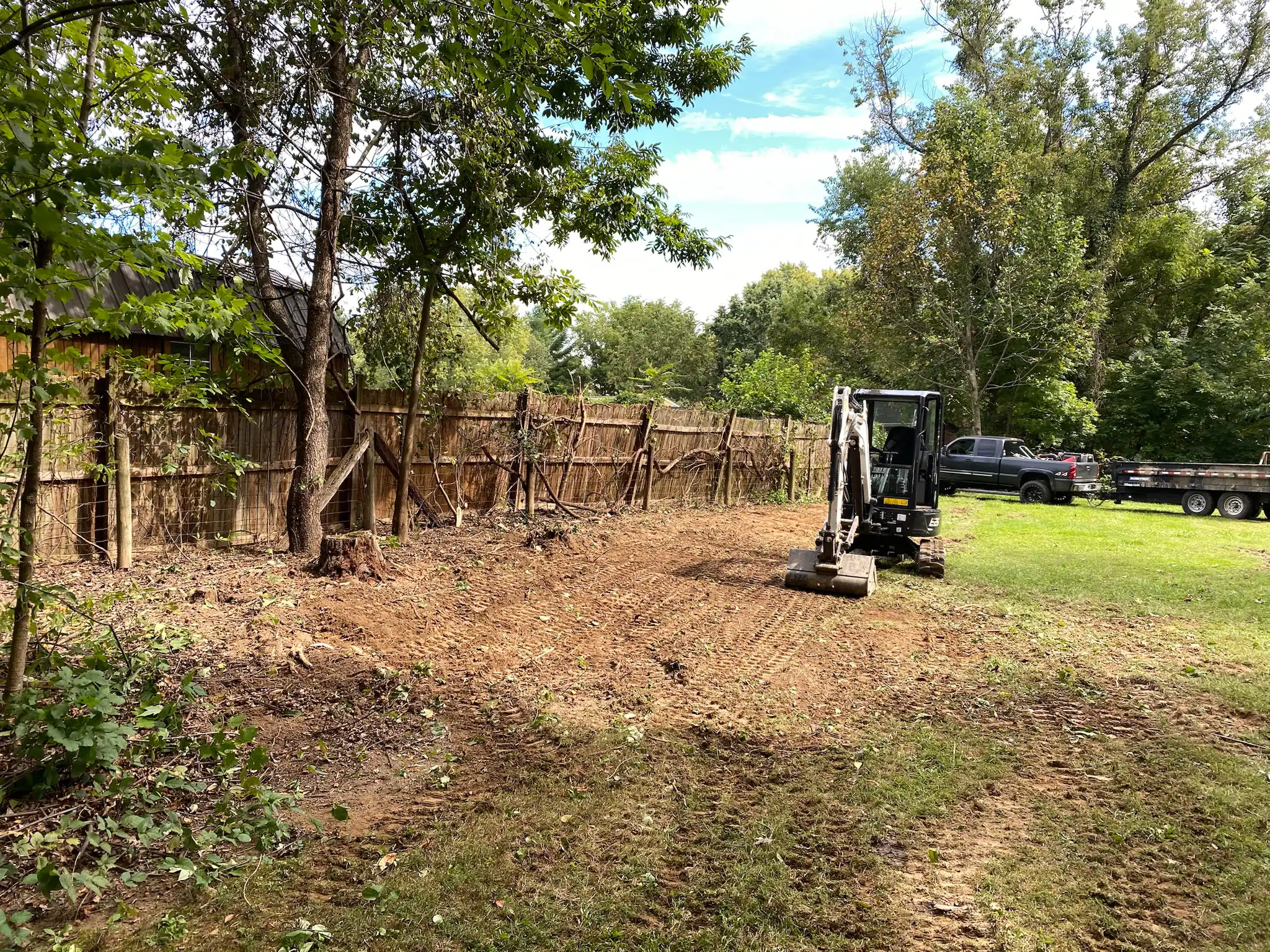 Yard grading and slope correction